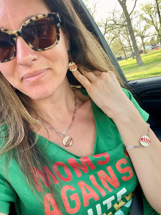 Baseball Paperclip Necklace