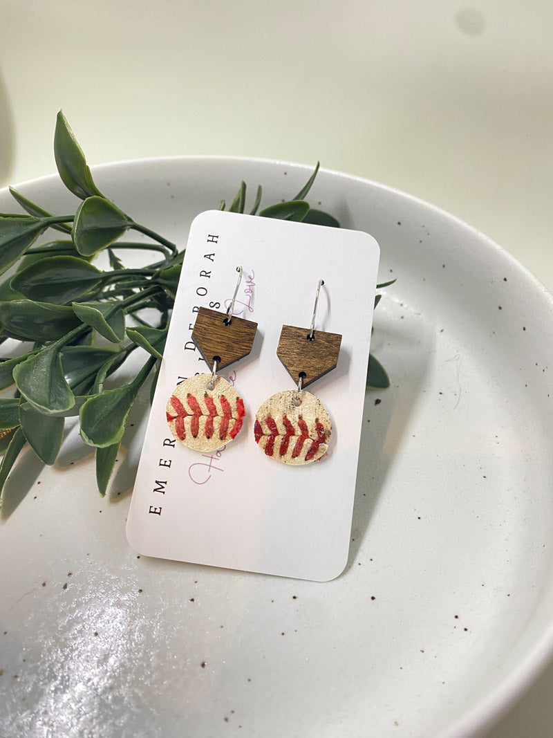 Baseball Homerun Earrings