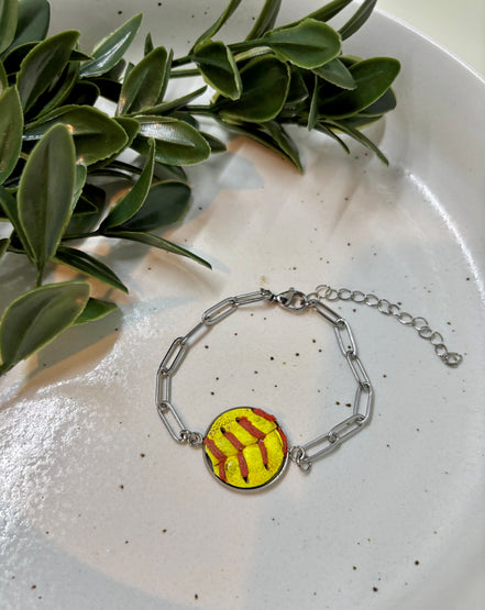 Softball Paperclip Bracelet